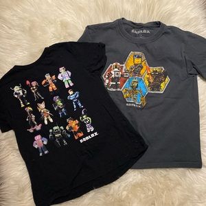 2 Roblox Old Navy Boys Size Small T-Shirts Black and Gray